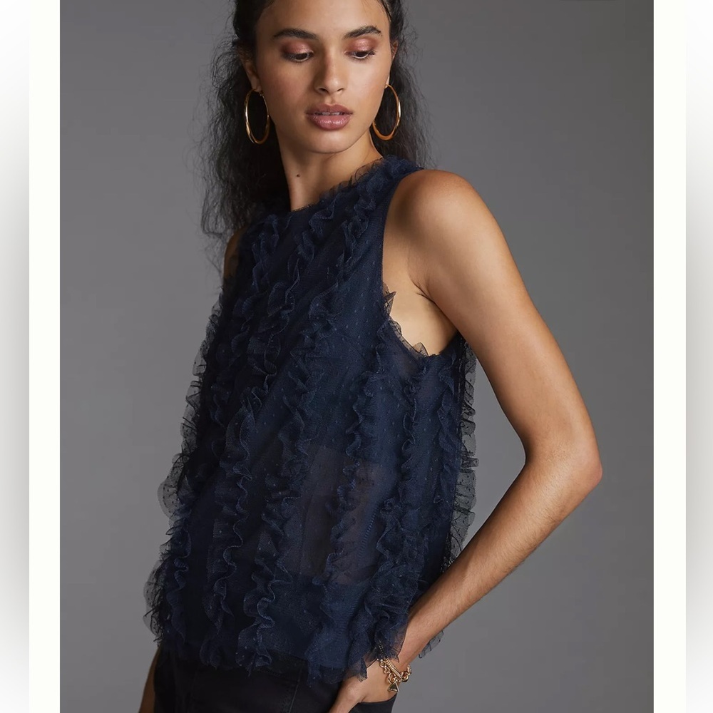 Maeve Ruffled Tulle Tank size Large